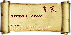 Nuszbaum Benedek névjegykártya